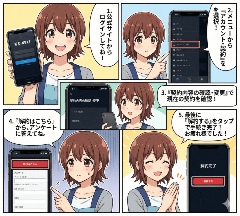 U-NEXTの解約手順