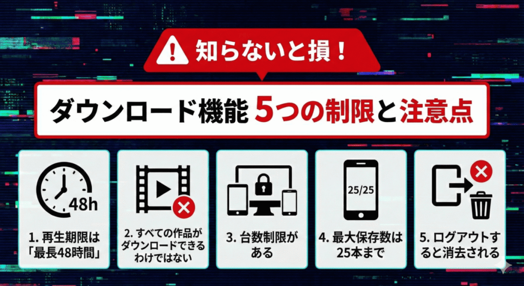 知らないと損！ダウンロード機能の5つの制限と注意点