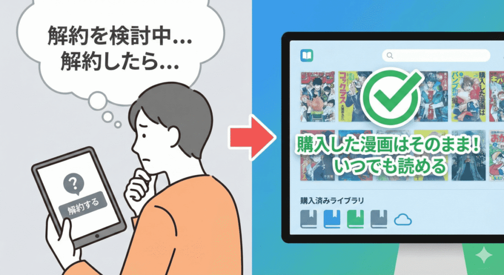 よくある質問：解約したら買った漫画はどうなる？