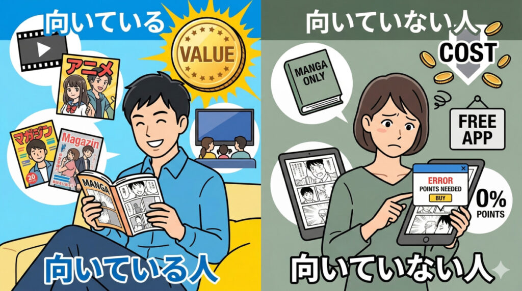 U-NEXTの漫画が向いている人・向いていない人