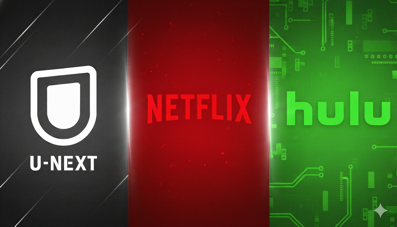 【徹底比較】U-NEXT vs Netflix vs Hulu！圧倒的な作品数が魅力のU-NEXTを徹底解説（登録・解約・おすすめ作品10選）