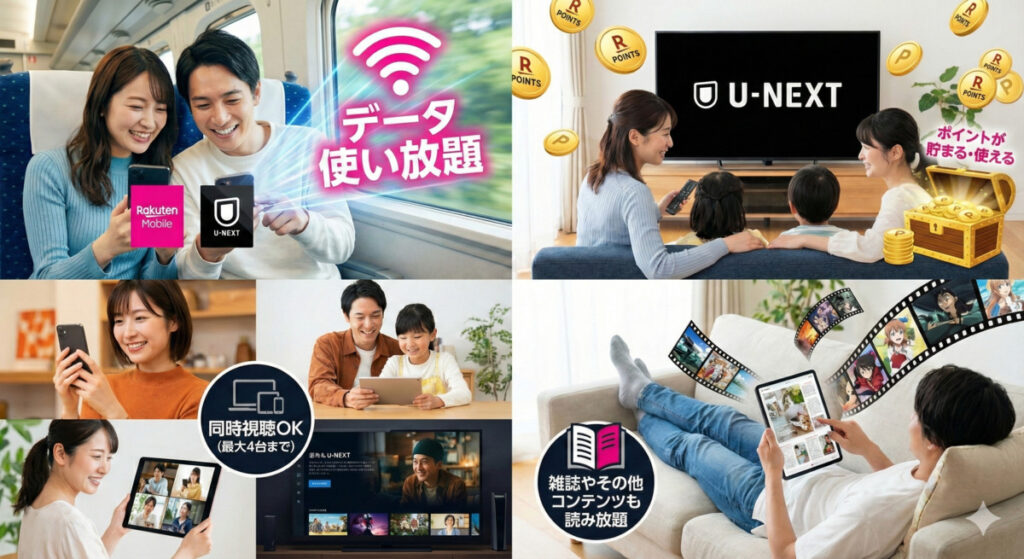 楽天モバイルユーザー必見！Rakuten最強U-NEXTにする4つのメリット