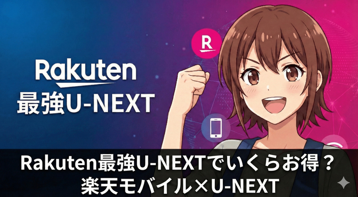 Rakuten最強U-NEXTでいくらお得？楽天モバイル×U-NEXT