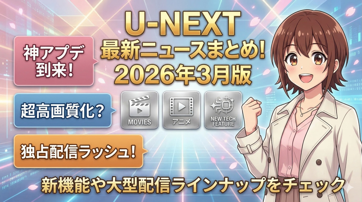 U-NEXTの最新ニュースまとめ！新機能や大型配信ラインナップをチェック【2026年3月版】