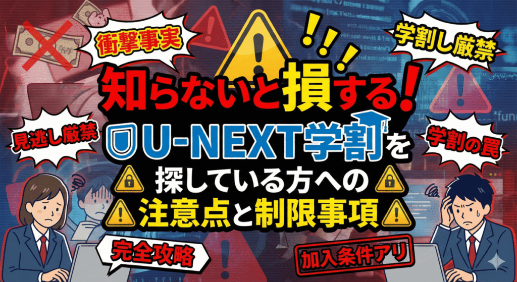 知らないと損する！U-NEXT学割を探している方への注意点と制限事項