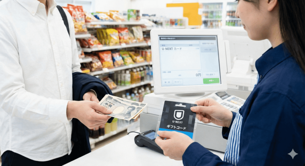 コンビニで現金払いしたいなら「U-NEXTカード（ギフトコード）」