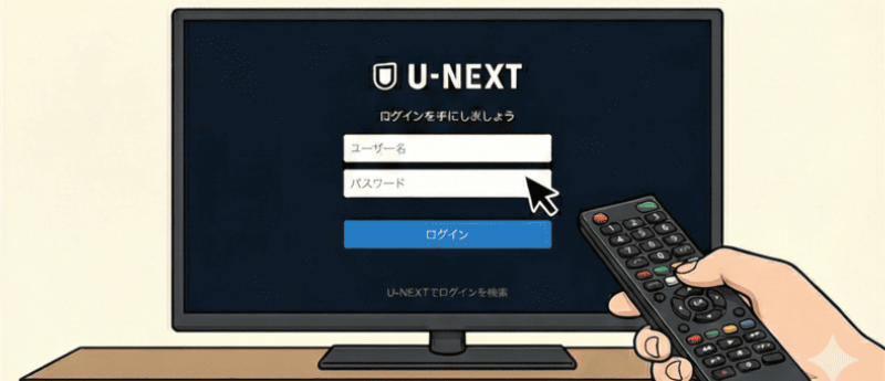 U-NEXTの項目を選び、アカウント情報でログインする