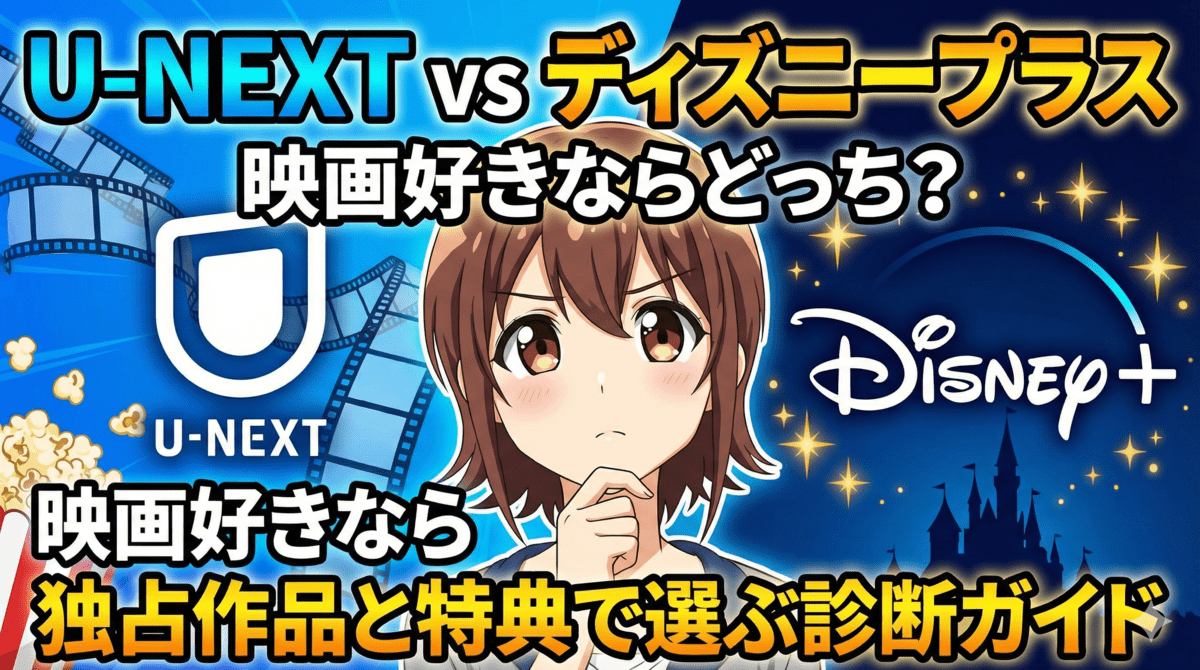 U-NEXT vs ディズニープラス、映画好きならどっち？独占作品と特典で選ぶ診断ガイド