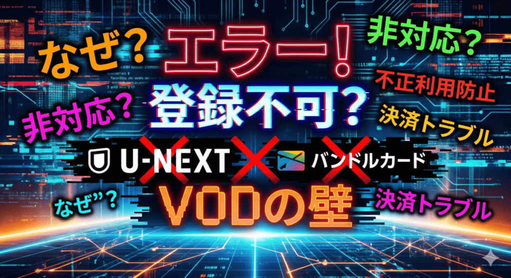 なぜU-NEXTにバンドルカードで登録できない・エラーが出るのか？
