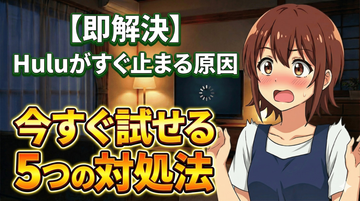 【即解決】Huluがすぐ止まる原因と今すぐ試せる5つの対処法のアイキャッチ画像