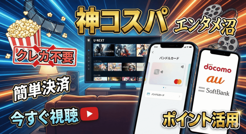 まとめ：U-NEXTはバンドルカード（アプリ経由）かキャリア決済で楽しもう