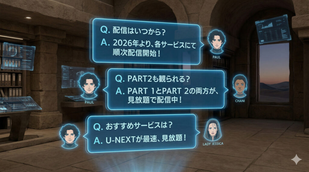 デューン 砂の惑星 配信に関するよくある質問