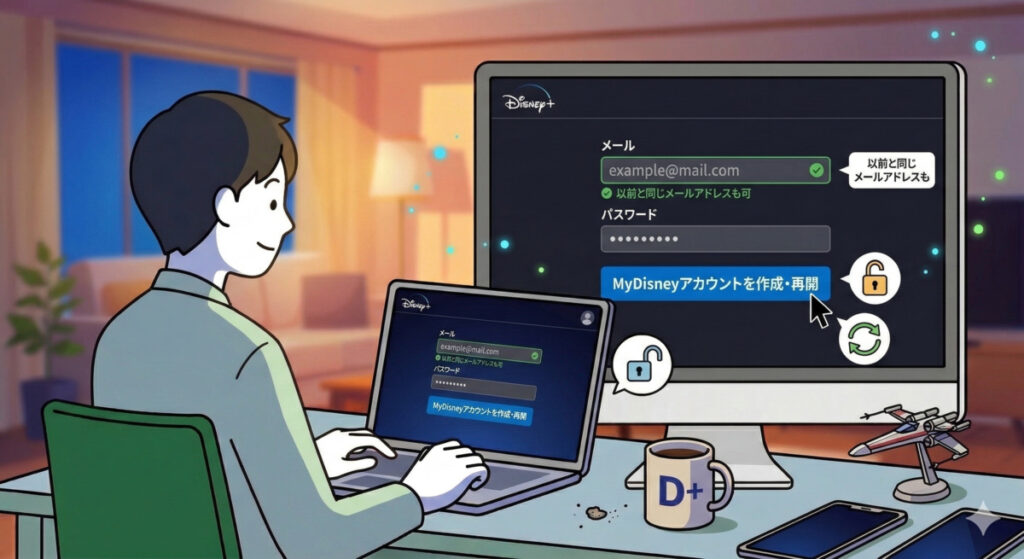 Disney+のMyDisneyアカウントを作成