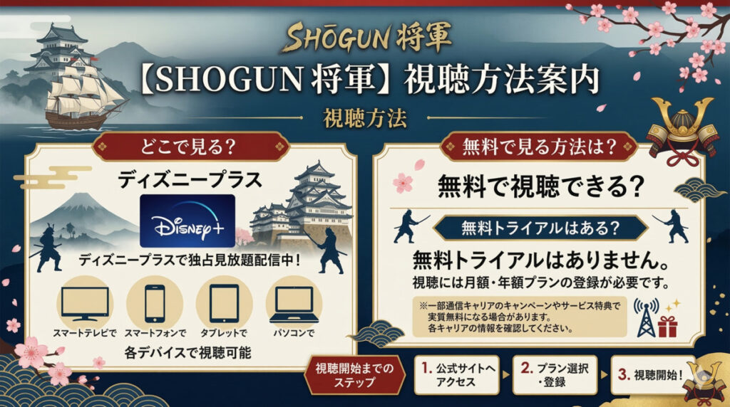 【SHOGUN 将軍】視聴方法｜どこで・無料で見られる？