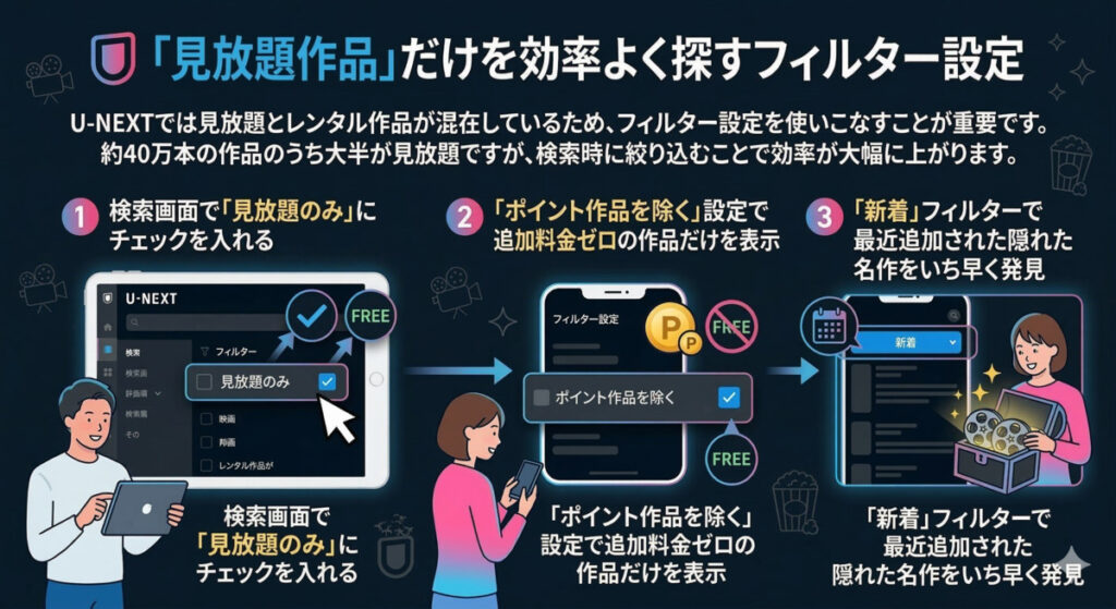 「見放題作品」だけを効率よく探すフィルター設定