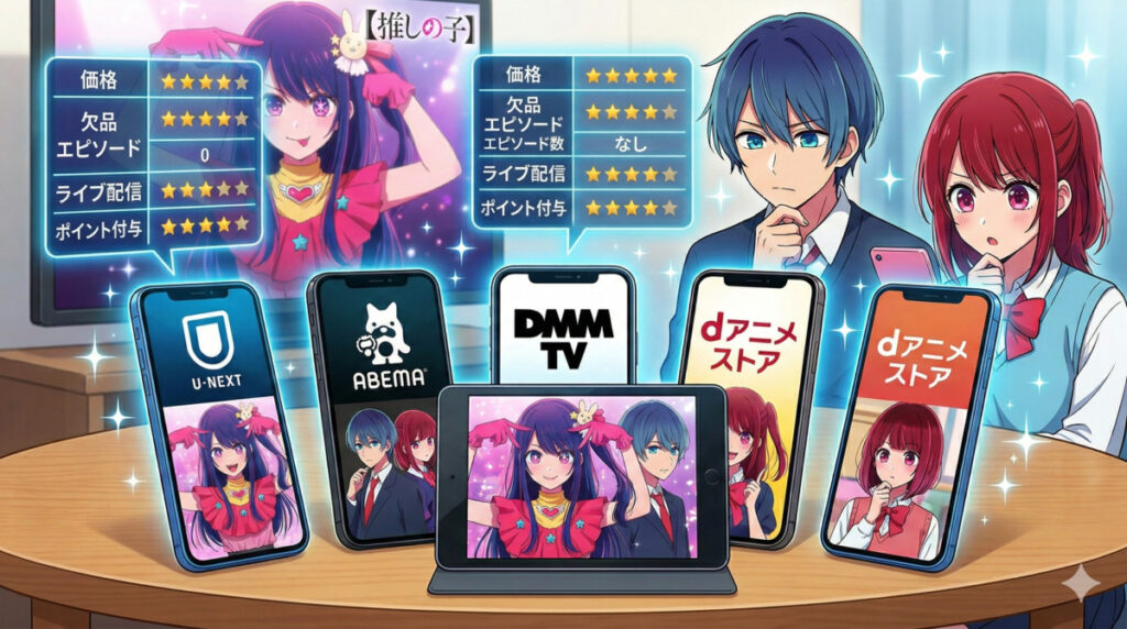 【推しの子】3期はどこで見れる?見逃し配信のおすすめVODを徹底比較