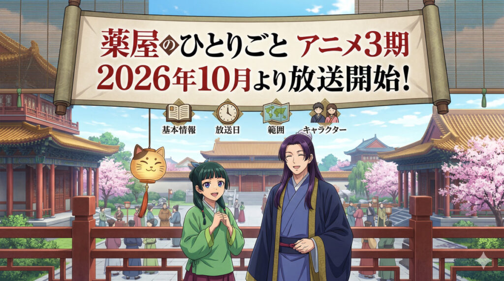 まとめ｜【薬屋のひとりごと】アニメ3期は2026年10月から放送開始