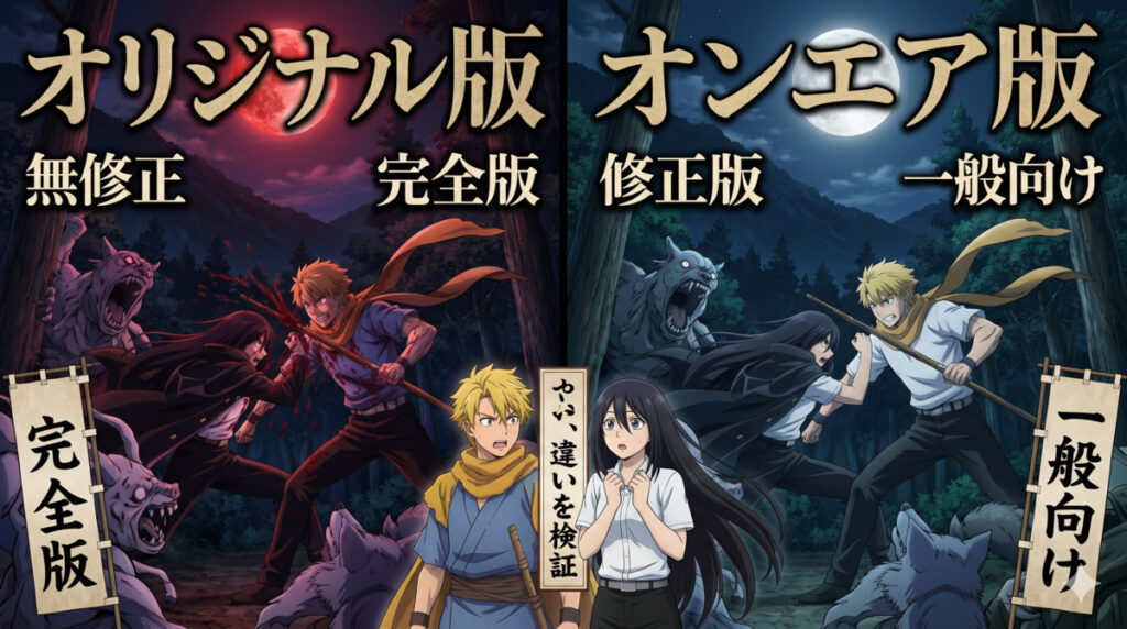 【知らないと損】オリジナル版とオンエア版の違い