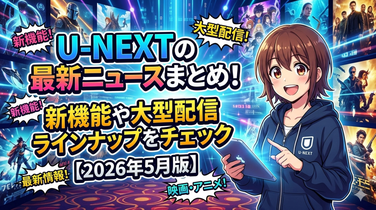 U-NEXTの最新ニュースまとめ！新機能や大型配信ラインナップをチェック【2026年5月版】
