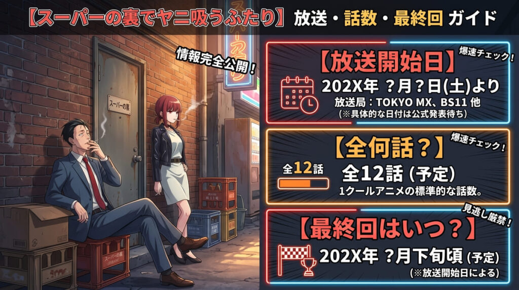 【スーパーの裏でヤニ吸うふたり】の放送日・全何話・最終回はいつ？