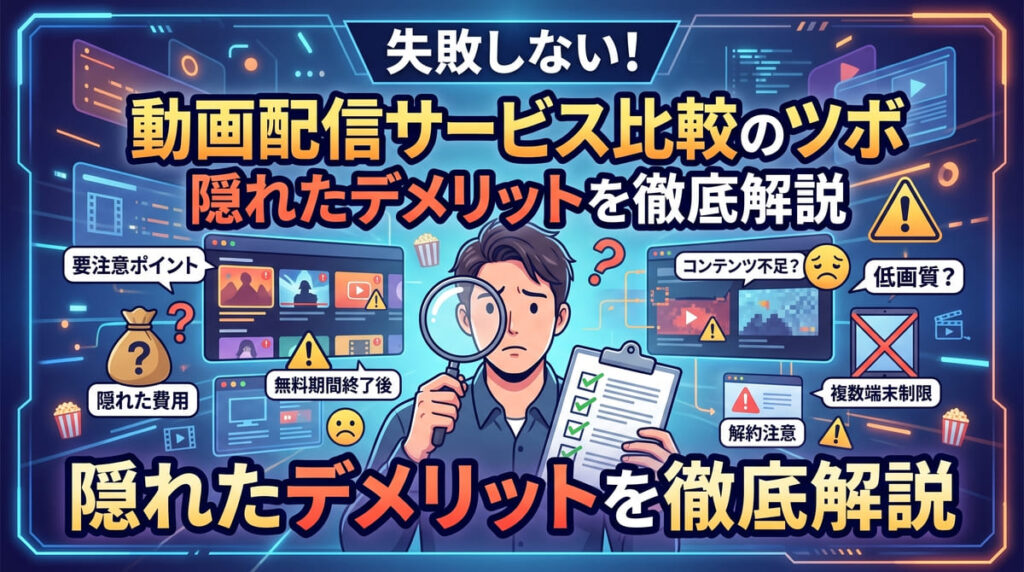 動画配信サービスを比較するときの注意点とデメリット